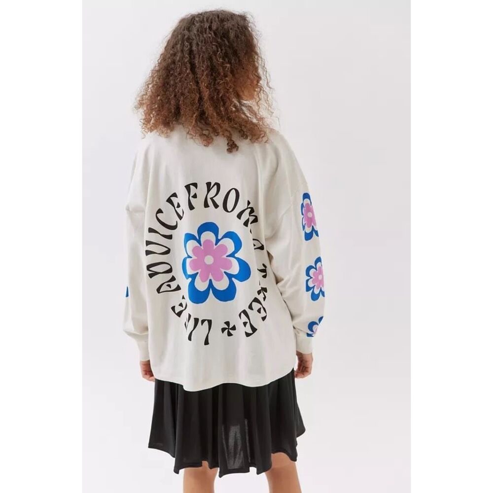UO Urban Outfitters Life Advice Oversized Long Sleeve Tee M NEW - Picture 3 of 13